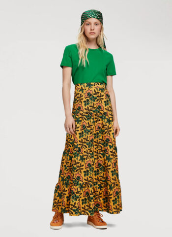 Printed tiered flower skirt